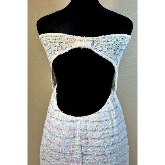 Dainty Hooligan Knit Full Length Strapless Open Back Dress Women's Small - Picture 3 of 11